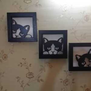 تابلو دیواری سه تایی طرح گربه