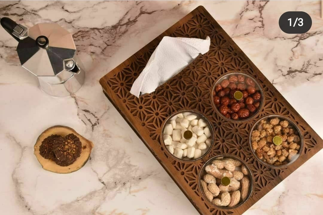 فایل کورل طرح برش لیزری جعبه بسته بندی اجیل وخشکبار طرح دستمال کاغذی کد8015